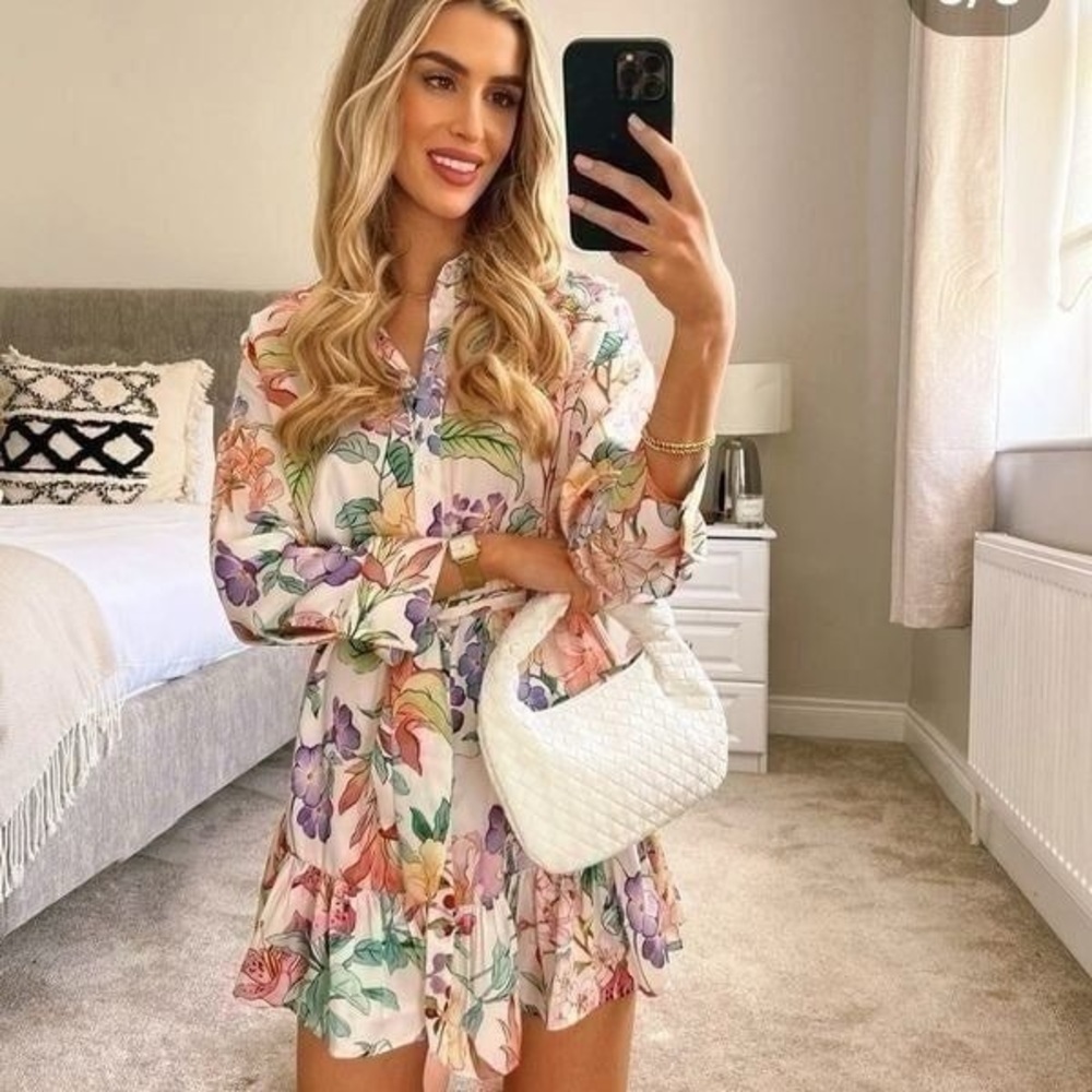 Zara Bloggers Favorite Floral Print Midi Dress